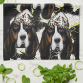 LINGE DE CUISINE BASSET HOUND  (Plié)