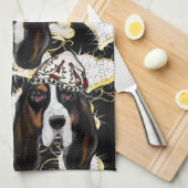 LINGE DE CUISINE BASSET HOUND  (Quart Plié)