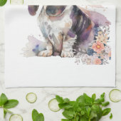 Linge De Cuisine Basset Hound Chien Maman Floral (Plié)