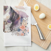 Linge De Cuisine Basset Hound Chien Maman Floral (Quart Plié)