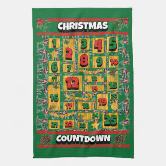 Linge De Cuisine Basset Hound Compte à rebours Calendrier de l'Aven