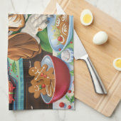 Linge De Cuisine Basset Hound Gîtes : Noël festif (Quart Plié)