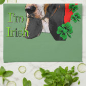 Linge De Cuisine Basset Hound Jour de la Saint Patrick (Plié)