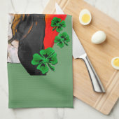 Linge De Cuisine Basset Hound Jour de la Saint Patrick (Quart Plié)
