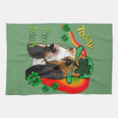 Linge De Cuisine Basset Hound Jour de la Saint Patrick (Horizontal)