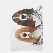 Linge De Cuisine Basset Hound Peace Love Joie Noël Design (Vertical)
