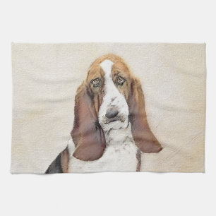 Linge De Cuisine Basset Hound Peinture - Cute Original Chien Art