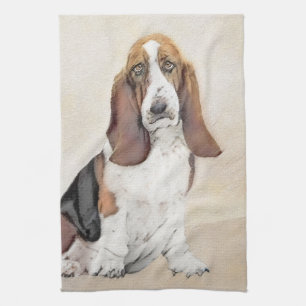 Linge De Cuisine Basset Hound Peinture - Cute Original Chien Art