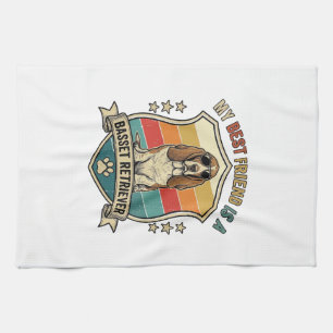 Linge De Cuisine Basset Retriever ami Chien Lunettes de soleil Rétr