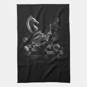 Linge De Cuisine Bataille aux échecs dramatique - Chevalier contre 