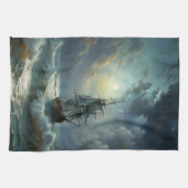 Linge De Cuisine Bateau à voile dans l'océan (Horizontal)