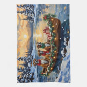 Linge De Cuisine Bateau de Noël Boxer Fêtes (Vertical)