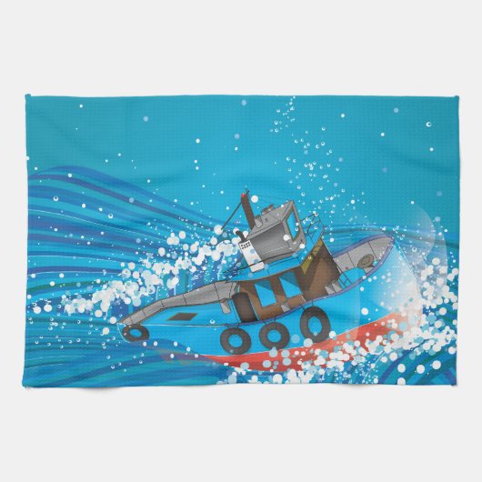 Linge De Cuisine Bateau de pêche Stormy (Horizontal)