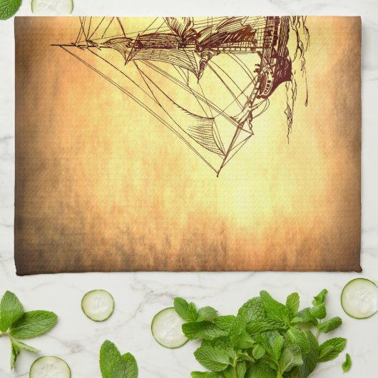 Linge De Cuisine bateau de pirate (Plié)