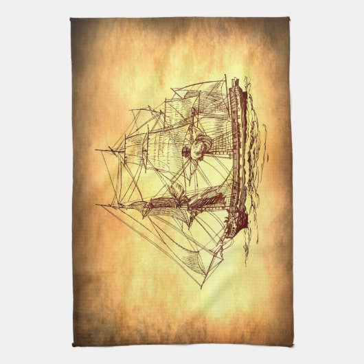 Linge De Cuisine bateau de pirate (Vertical)