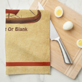 Linge De Cuisine Bateau viking à voile rouge II (Quart Plié)