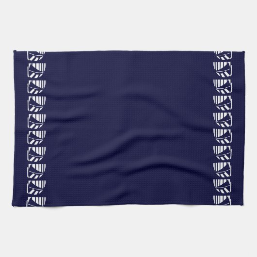 Linge De Cuisine Bateaux à voile blancs sur Blue Kitchen Towne (Horizontal)