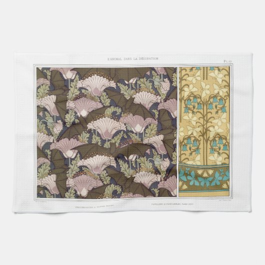 Linge De Cuisine Bateaux Art nouveau et campanulas art textile flor (Horizontal)