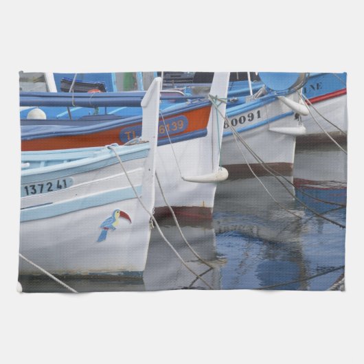 Linge De Cuisine Bateaux de pêche typiques de Provence peints en 2 (Horizontal)
