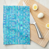 Linge De Cuisine Batik tribal - nuances de bleu (Quart Plié)