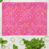 Linge De Cuisine Batik tribal - nuances de rose fuchsia (Plié)