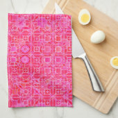 Linge De Cuisine Batik tribal - nuances de rose fuchsia (Quart Plié)