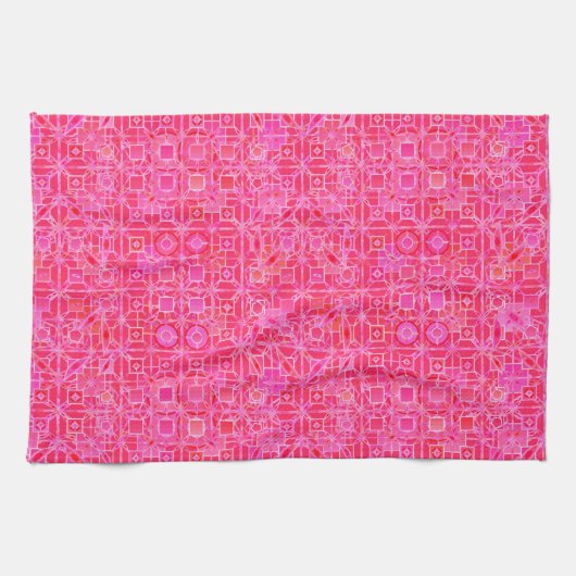 Linge De Cuisine Batik tribal - nuances de rose fuchsia (Horizontal)
