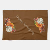 Linge De Cuisine Bâtons en cannelle Brown Bon thanksgiving Floral (Horizontal)