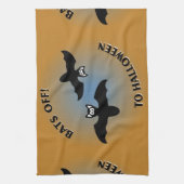 Linge De Cuisine Bats d'Halloween bleu orange (Vertical)