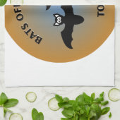 Linge De Cuisine Bats d'Halloween bleu orange (Plié)