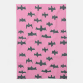 Linge De Cuisine Bats d'Halloween roses et noires (Vertical)