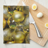 Linge De Cuisine Baubles de Noël d'or (Quart Plié)