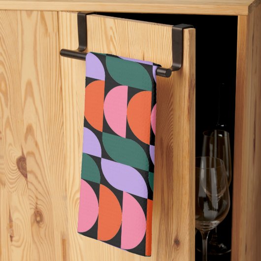 Linge De Cuisine Bauhaus Mid Century moderne géométrique MCM Rétro (Pliage en tiers)