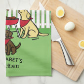 Linge De Cuisine BBQ Party Labradors Hollyhock (Quart Plié)