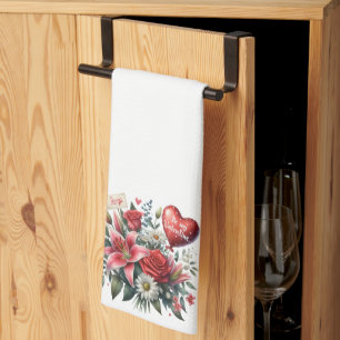 Linge De Cuisine Be Mine Valentine floral/coeur
