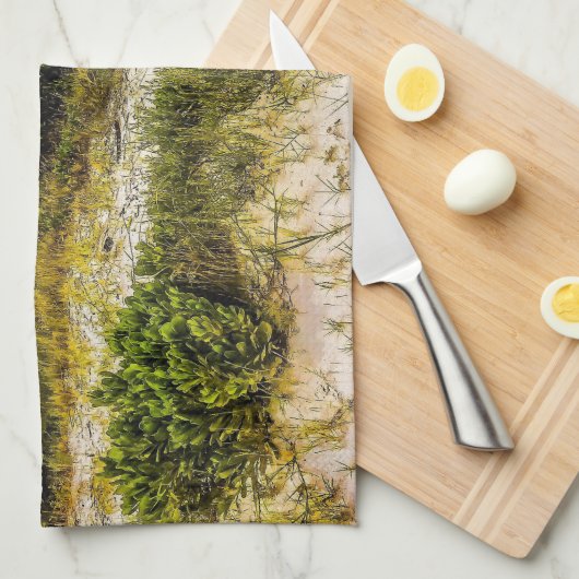 Linge De Cuisine Beach Greens (Quart Plié)