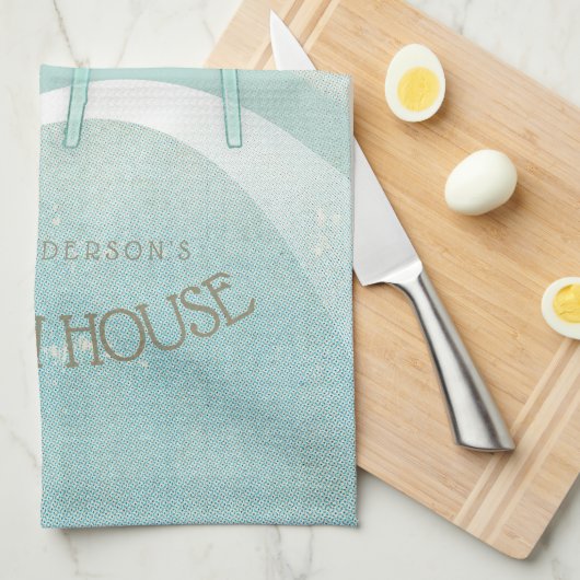 Linge De Cuisine Beach House Adirondack Chaises Aqua Blue ID623 (Quart Plié)