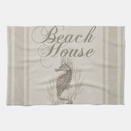 Linge De Cuisine Beach House Seahorse Seashore (Horizontal)