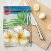 Linge De Cuisine Beach Life avec Flamants roses roses (Quart Plié)