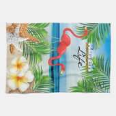 Linge De Cuisine Beach Life avec Flamants roses roses (Horizontal)