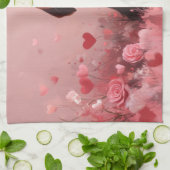 Linge De Cuisine Beagle avec des roses - Saint-Valentin (Plié)