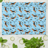 Linge De Cuisine Beagle Chien Motif Pawprints Bones (Plié)