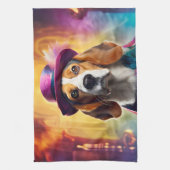 Linge De Cuisine Beagle en costume vibrant (Vertical)