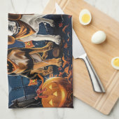 Linge De Cuisine Beagle Halloween Éffrayant (Quart Plié)