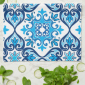 Linge De Cuisine 💙 🤍 Beau bleu - blanc Azulejos X, Cuisine T (Plié)