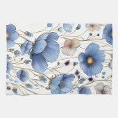 Linge De Cuisine Beau bleu clair fleuri (Horizontal)