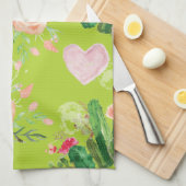 Linge De Cuisine Beau Cactus Floral (Quart Plié)