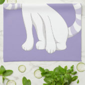 Linge De Cuisine Beau chat de blanc de bande dessinée (Plié)