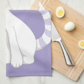 Linge De Cuisine Beau chat de blanc de bande dessinée (Quart Plié)