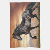 Linge De Cuisine Beau Cheval Noir (Vertical)